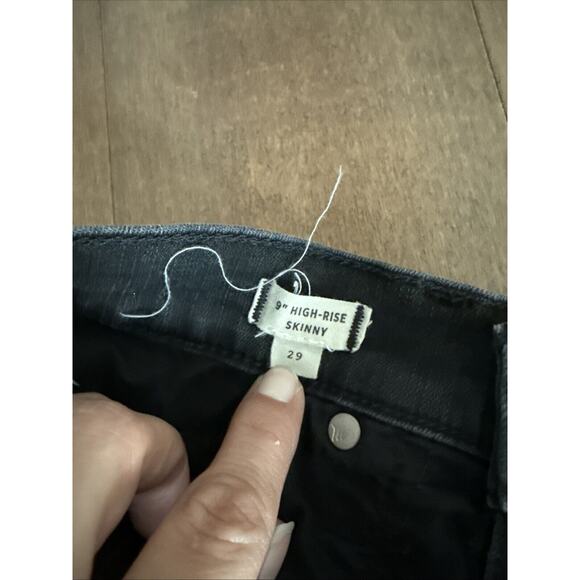 MADEWELL 29x27 WOMEN'S JEANS 9" HIGH RISE SKINNY BLACK DENIM - Picture 3 of 4